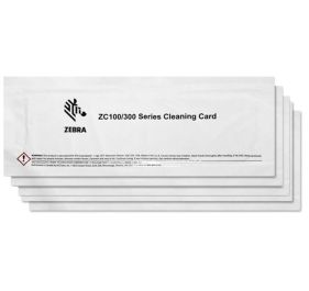 Card Printer Cleaners, Zebra, Cleaning Card Kit (Improved), ZC100/300, 5 Cards